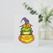 Niedlicher Halloween Frosch Postkarte (Stehend Vorderseite)