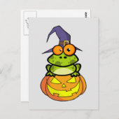 Niedlicher Halloween Frosch Postkarte (Vorne/Hinten)