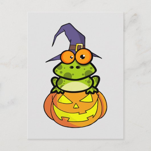 Niedlicher Halloween Frosch Postkarte (Vorderseite)