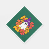 Niedlicher Halloween-Geist-Blume-Kranz Serviette (Ecke)