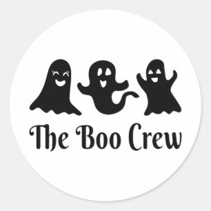 Niedlicher Halloween-Geist, die Boo-Crew Runder Aufkleber