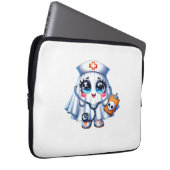 Niedlicher Halloween-Geist in einer Krankenschwest Laptopschutzhülle (Vorne Rechts)