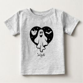 Niedlicher Halloween-Geist mit Herz und Gesicht Baby T-shirt