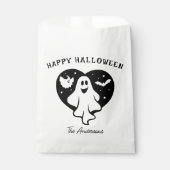 Niedlicher Halloween-Geist mit Herz und Gesicht Geschenktütchen (Vorderseite)