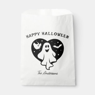 Niedlicher Halloween-Geist mit Herz und Gesicht Geschenktütchen