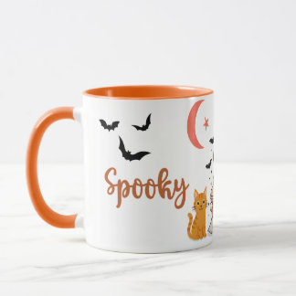 Niedlicher Halloween-Geist mit Pumpkin-Gewürzkaffe Tasse