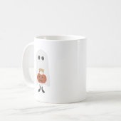 Niedlicher Halloween-Geist mit Pumpkin-Trick oder  Kaffeetasse (Vorderseite Links)