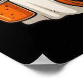 Niedlicher Halloween-Geist mit Pumpkin und Drink Poster (Ecke)