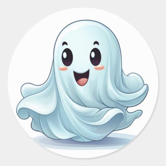 Niedlicher Halloween-Geist Runder Aufkleber (Vorderseite)