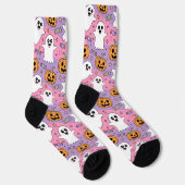 Niedlicher Halloween-Geist und Pumpkin Socken (Rechts)
