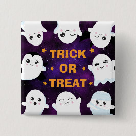 Niedlicher Halloween-Geistertrick oder -Treat Button