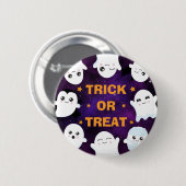 Niedlicher Halloween-Geistertrick oder -Treat Button (Vorne & Hinten)