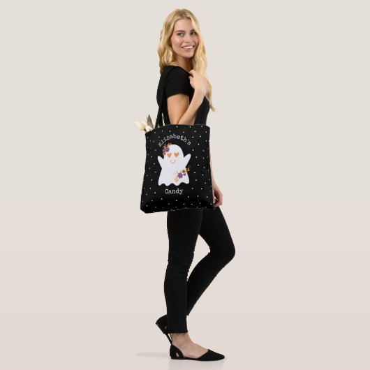 Niedlicher Halloween-Geistertrick oder Treat Candy Tasche (Am Model)