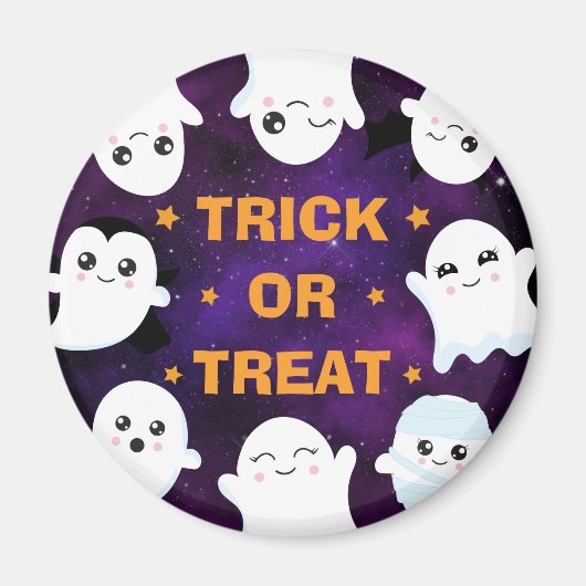 Niedlicher Halloween-Geistertrick oder -Treat Magnet (Vorne)