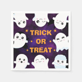 Niedlicher Halloween-Geistertrick oder -Treat Serviette