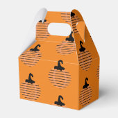 Niedlicher Halloween Geometric Stripes Pumpkin Geschenkschachtel (Rückseite)