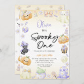 Niedlicher Halloween Ghost 1. Junge Geburtstag Einladung (Vorne/Hinten)