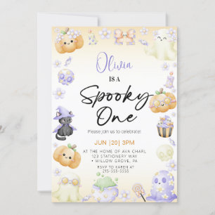 Niedlicher Halloween Ghost 1. Junge Geburtstag Einladung