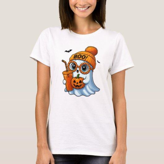 Niedlicher Halloween Ghost Boo T - Shirt (Vorderseite)