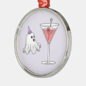Niedlicher Halloween Ghost & Creepy Cocktail Ornament Aus Metall (Links)