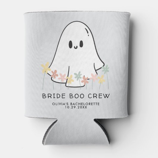 Niedlicher Halloween Ghost Floral Junggeselinnen-A Dosenkühler (Vorderseite)