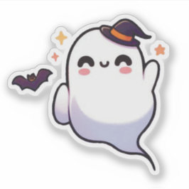 Niedlicher Halloween Ghost - Kawaii Spooky Aufkleber