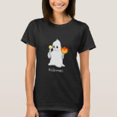 Niedlicher Halloween Ghost & Pumpkin T-Shirt (Vorderseite)