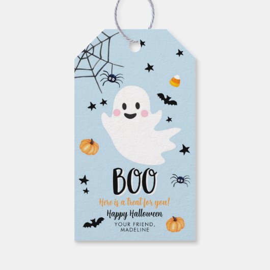 Niedlicher Halloween Ghost Spooktacular Geschenkanhänger (Rückseite)