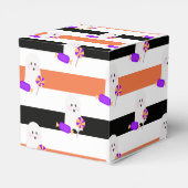 Niedlicher Halloween Ghost Stripes Trick oder Trea Geschenkschachtel (Rückseite)