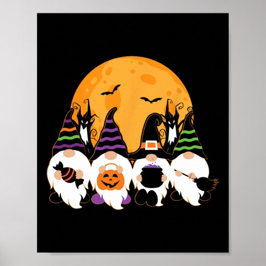Niedlicher Halloween-Gnome-Spooky-Gartentrick oder Poster (Vorne)