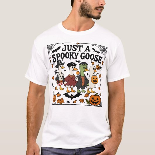 Niedlicher Halloween-Goose-Funny-Trick oder -Behan T-Shirt (Vorderseite)