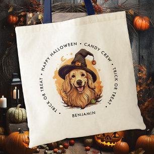 Niedlicher Halloween Hund Personalisiert Trick ode Tragetasche