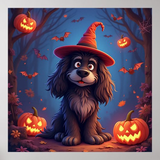 Niedlicher Halloween-Hund Poster (Vorne)