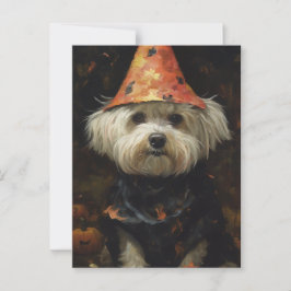 Niedlicher Halloween-Hund Postkarte
