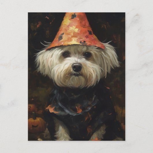 Niedlicher Halloween-Hund Postkarte (Vorderseite)