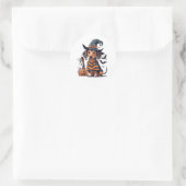 Niedlicher Halloween-Hund Runder Aufkleber (Tasche)