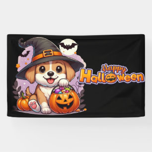 Niedlicher Halloween-Hund/Welpe Banner