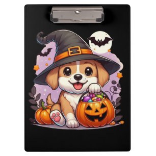 Niedlicher Halloween-Hund/Welpe Klemmbrett