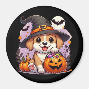 Niedlicher Halloween-Hund/Welpe Magnet