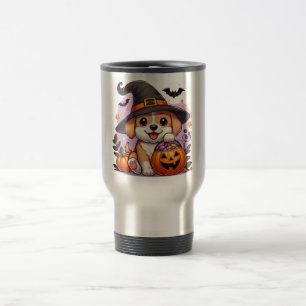 Niedlicher Halloween-Hund/Welpe Reisebecher