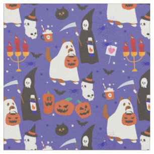niedlicher Halloween Hundegrill Sensenmann Stoff