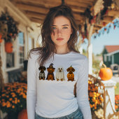 Niedlicher Halloween-Hundekugel Tri-Blend Shirt