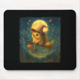 Niedlicher Halloween-Igel Broom-Ride mit Tränke un Mousepad
