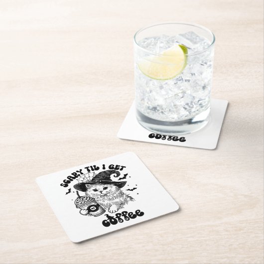 Niedlicher Halloween-Kaffee - Beängstigend, bis ic Rechteckiger Pappuntersetzer (Vor Ort)