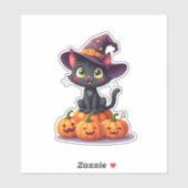Niedlicher Halloween-Katzenaufkleber Aufkleber (Blatt)