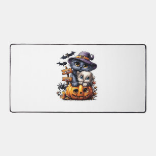 Niedlicher Halloween-Katzenaufkleber - Hexenhut, P Schreibtischunterlage