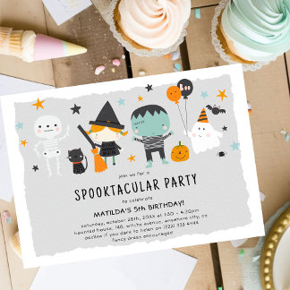Niedlicher Halloween-Kindergeburtstag Einladung