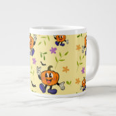 Niedlicher Halloween Kürbis Nahtloses Muster Jumbo-Tasse (Vorderseite Rechts)