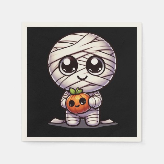 Niedlicher Halloween-Kürbis Serviette (Vorderseite)