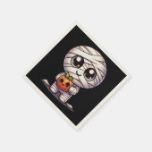 Niedlicher Halloween-Kürbis Serviette (Ecke)
